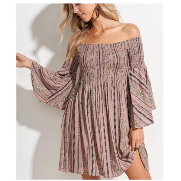 Floral off-the-shoulder Dress (or Tunic!) - NWT - Picture 2 of 4